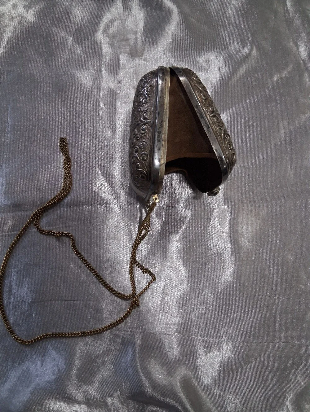 Gold and Silver Ornate Metal Crossbody Bag